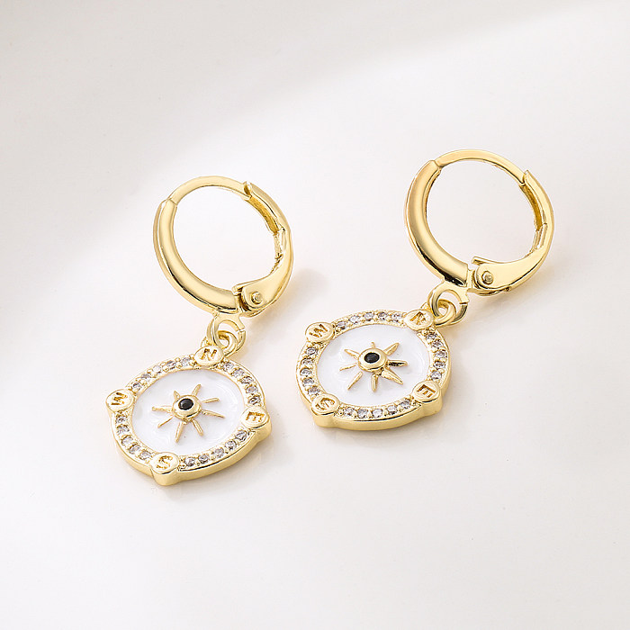 Fashion Devil'S Eye Copper Plating Zircon Earrings 1 Pair