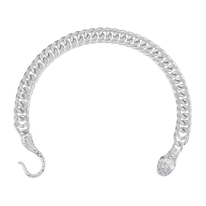 1 pièce de bracelets en zircon plaqué laiton serpent à la mode