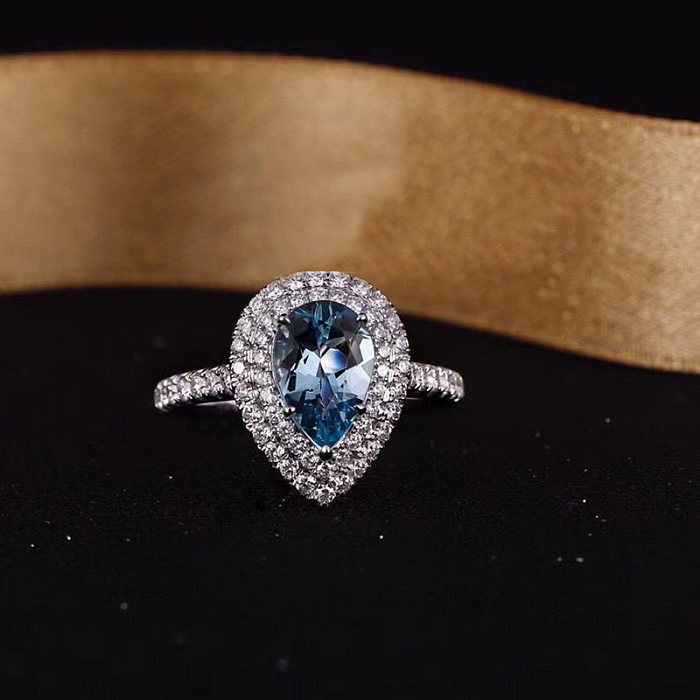 Anéis geométricos elegantes do zircão do embutimento do chapeamento de cobre do estilo clássico