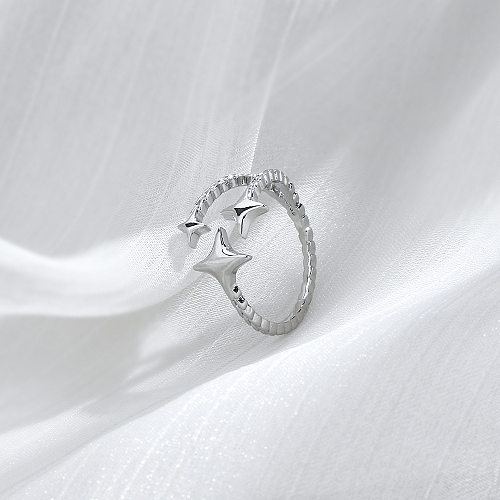Simple Style Star Copper Plating Rings