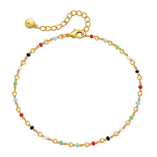 Simple Style Round Copper Plating 18K Gold Plated Bracelets