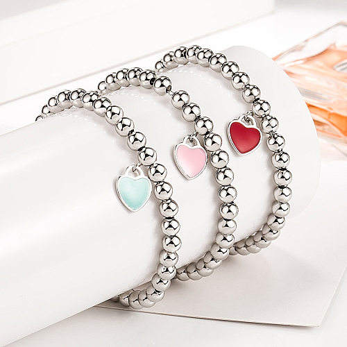 Bracelets de placage de cuivre en forme de cœur pour dame