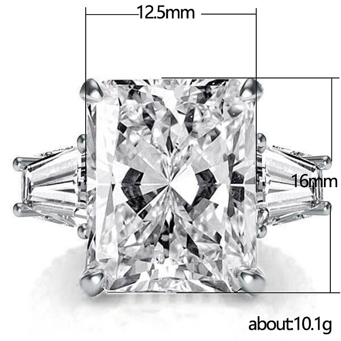 Luxurious Square Copper Inlay Zircon Rings