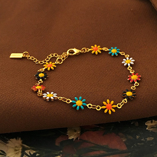 Damen-Armband-Halskette im klassischen Stil mit Blumenverkupferung