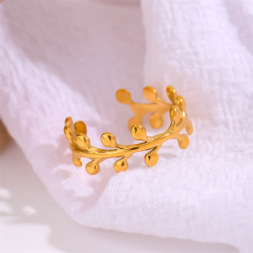 O círculo de Streetwear deixa anéis abertos banhados a ouro de aço inoxidável do chapeamento 18K