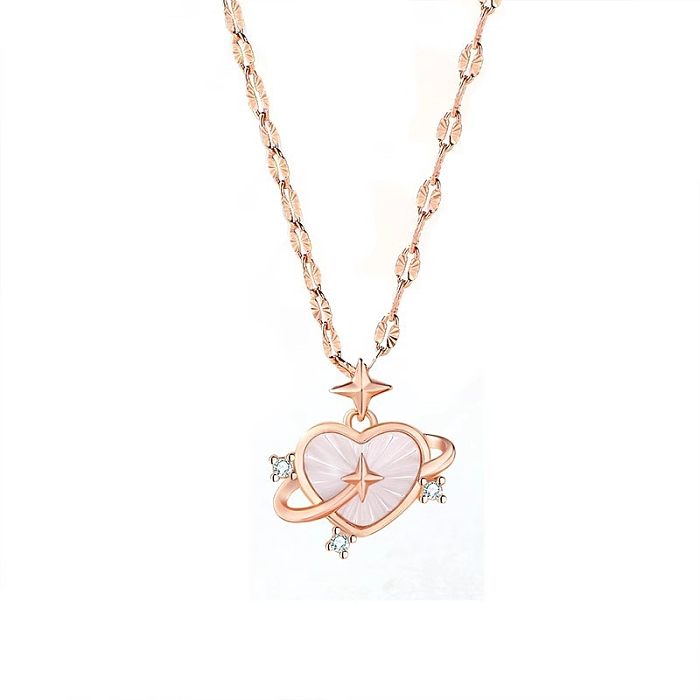 Senz Track Necklace Female With Hearts Fritillary Pendant Special Interest Light Luxury Heart-Shaped Collarbone Necklace Sweet Girly Ornament