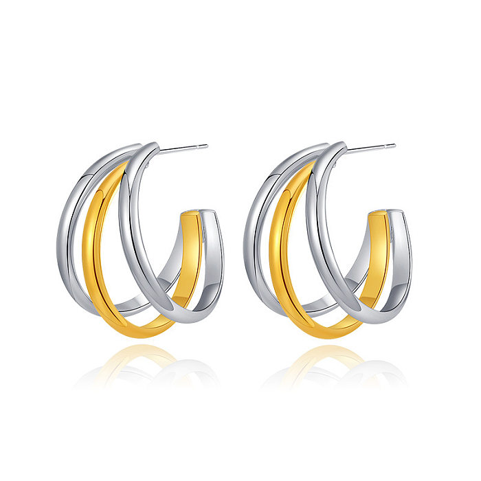 1 Pair Simple Style Classic Style Geometric Plating Copper 18K Gold Plated Earrings