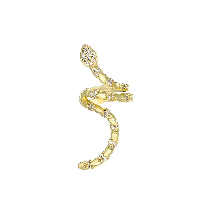1 Stück IG Style Simple Style Animal Snake Plating Kupfer 14K vergoldete versilberte Ohrmanschetten