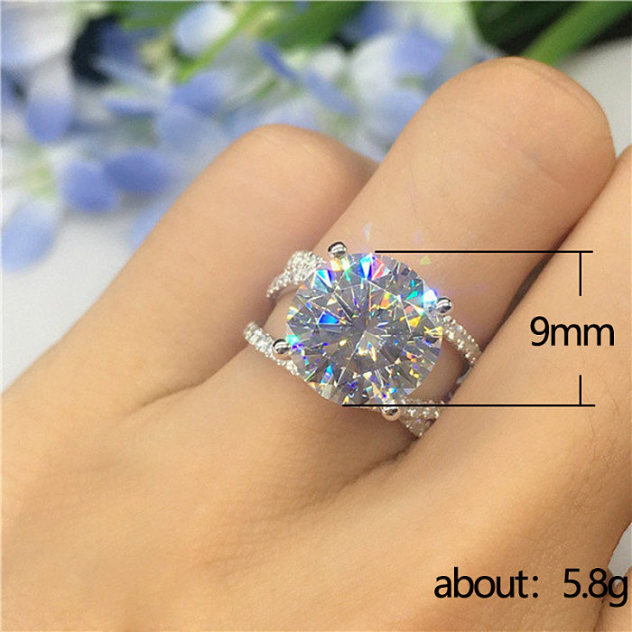 Classic Style Solid Color Copper Inlay Artificial Gemstones Rings