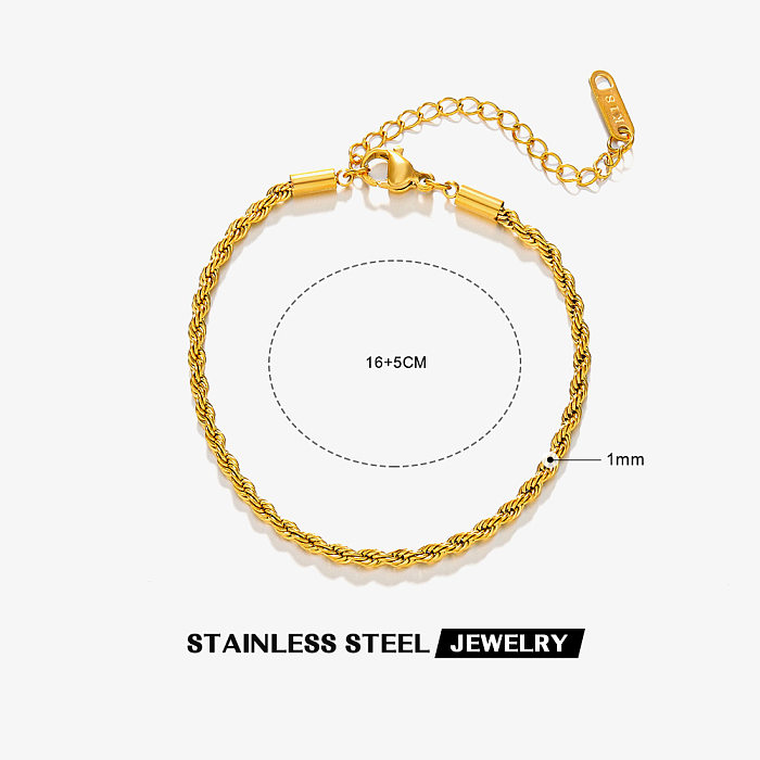 IG Style Basic Modern Style Solid Color Titanium Steel Plating Bracelets Necklace