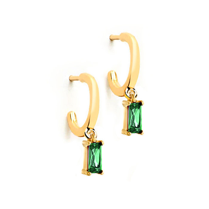 1 Pair INS Style Simple Style Star Heart Shape Flower Copper Plating Inlay Zircon Drop Earrings Ear Studs