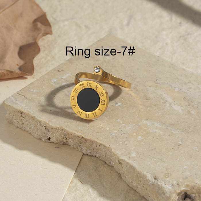 IG Style Four Leaf Clover Round Heart Shape Stainless Steel 18K Gold Plated Rhinestones Rings In Bulk