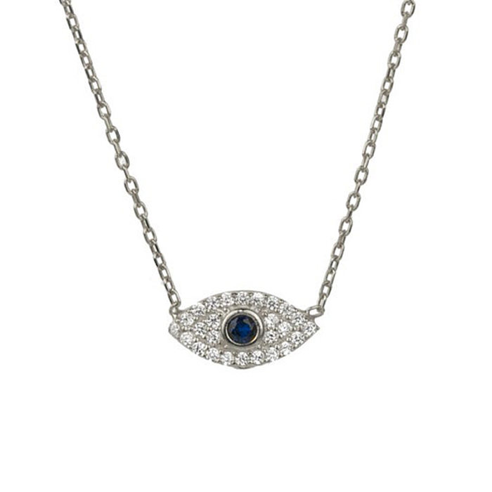 European And American S925 Silver Devil's Eye Diamond Necklace