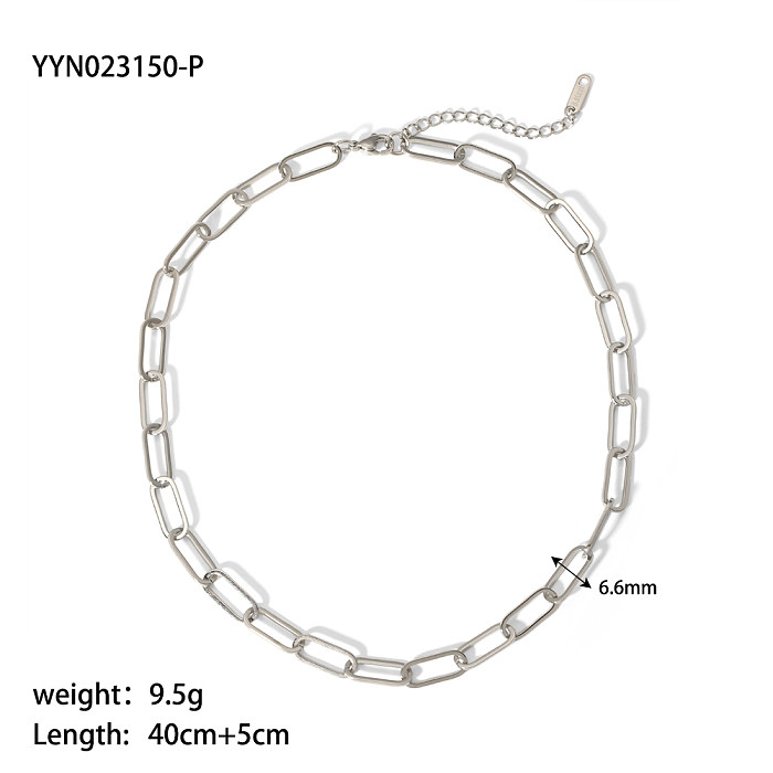 Hip-Hop Streetwear Solid Color Stainless Steel Plating 18K Gold Plated Bracelets Necklace