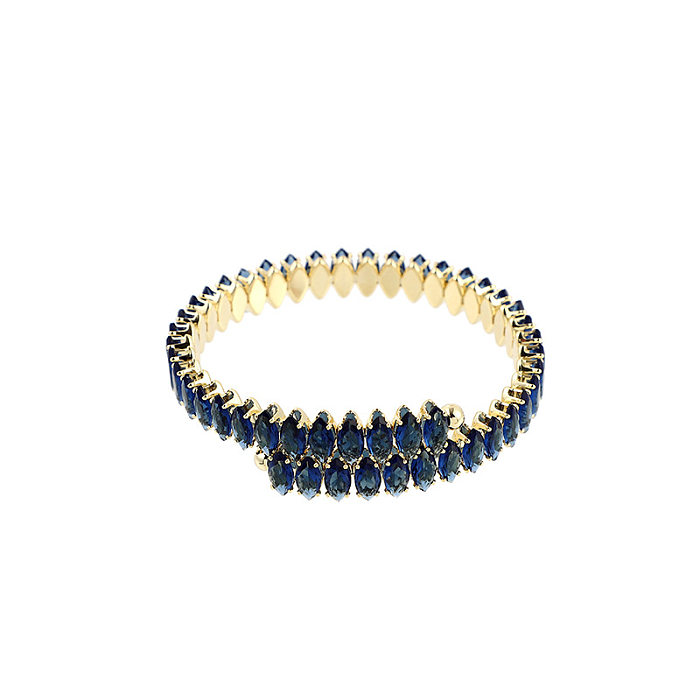 Simple Style Round Copper Inlay Zircon Bracelets Necklace