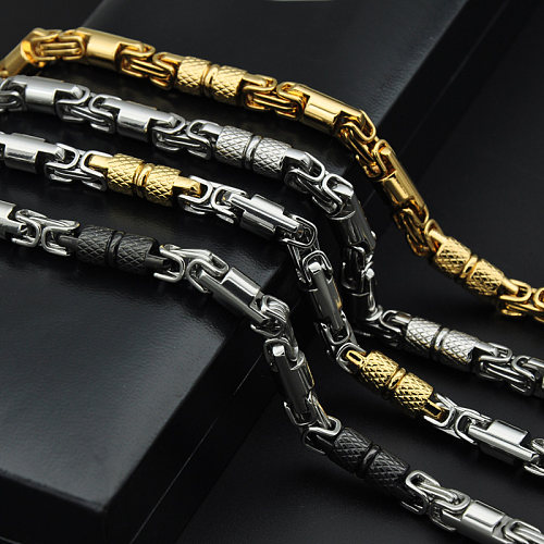 Casual Streetwear Color Block Stainless Steel Bracelets Necklace