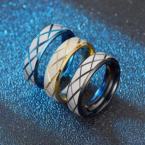 Wholesale Jewelry Stainless Steel Plaid Ring jewelry