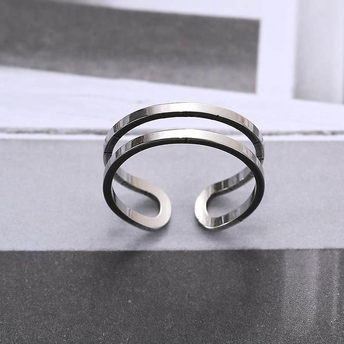 Luxurious Square Titanium Steel Inlay Zircon Women'S Rings Earrings Necklace