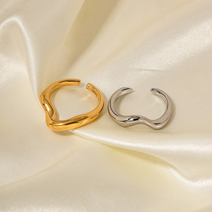 Simple Style Irregular Stainless Steel Plating 18K Gold Plated Open Ring