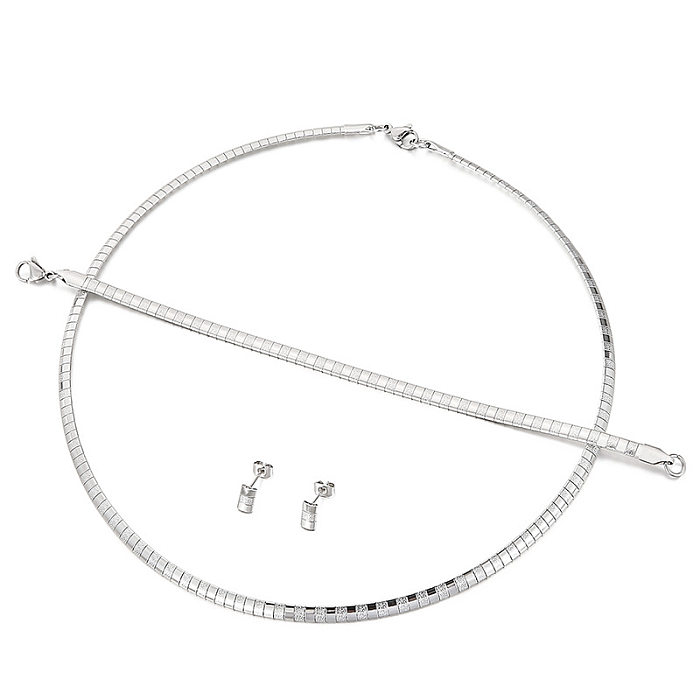 New Fashion Titanium Steel Necklace Bracelet Set Wholesale jewelry