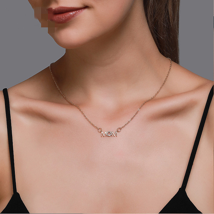 Mother's Day Necklace Simple Wild English Alphabet Necklace Mom Pendant Clavicle Chain Creative Holiday Gift Wholesale jewelry