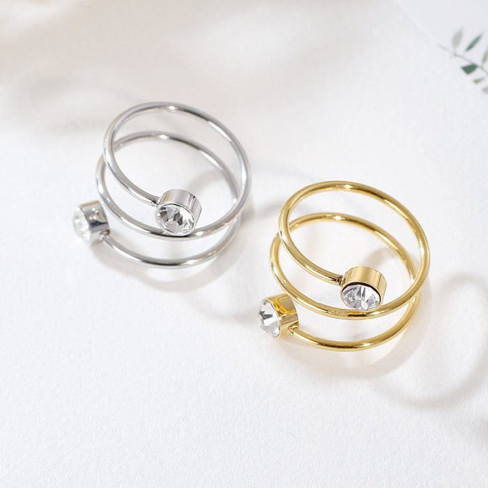 Wholesale Multi-layer Spiral Titanium Steel Ring jewelry