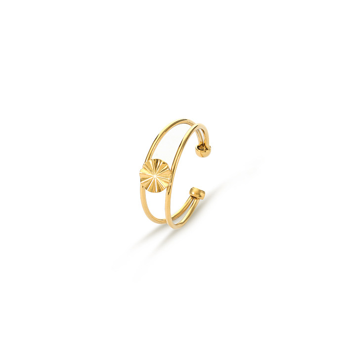 Simple Style Geometric Stainless Steel 18K Gold Plated Open Ring In Bulk