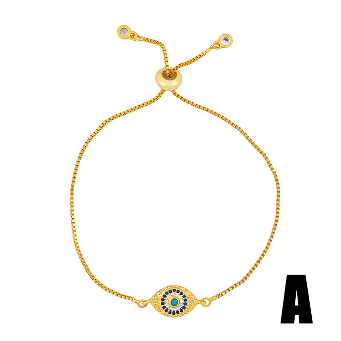 Caliente-venta de moda nueva pulsera de ojo del diablo cobre chapado en oro diamante circón pulsera de cobre joyería al por mayor