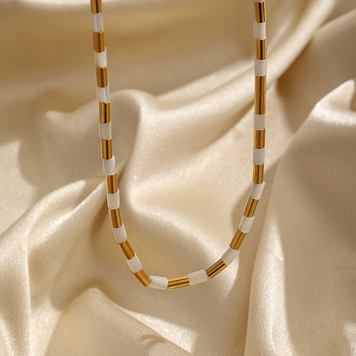 Simple Style Round Copper Beaded Plating 18K Gold Plated Necklace