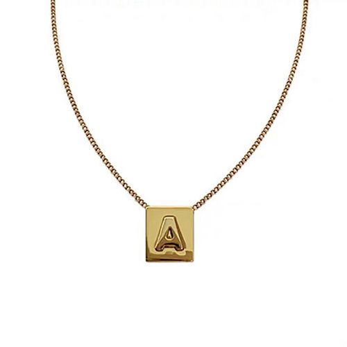 Schlichter Stil, Buchstaben-Kupfer-Beschichtung, vergoldete Anhänger-Halskette
