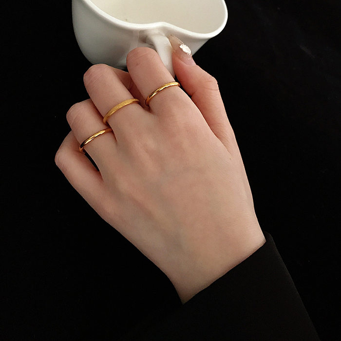 Fashion Titanium Steel Gold Ring Set