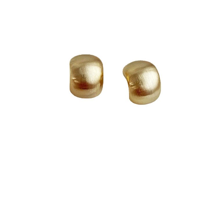 Simple Style Solid Color Copper Ear Studs Plating Copper Earrings