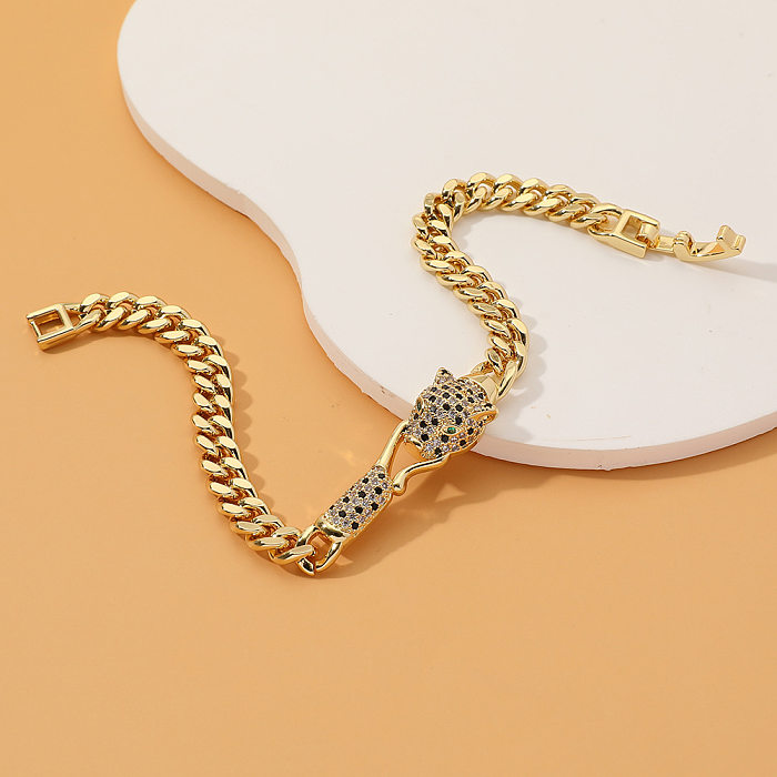 Hip-Hop Animal Copper Gold Plated Zircon Bracelets
