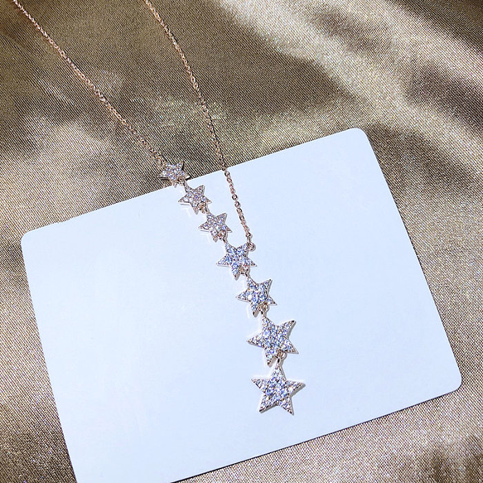 Shiny Star Copper Plating Zircon Necklace