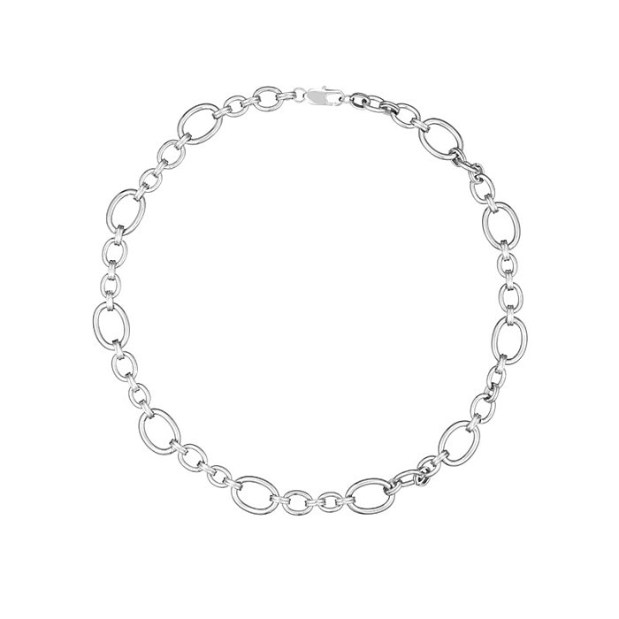 Retro Roman Style Geometric Stainless Steel Plating Bracelets Necklace