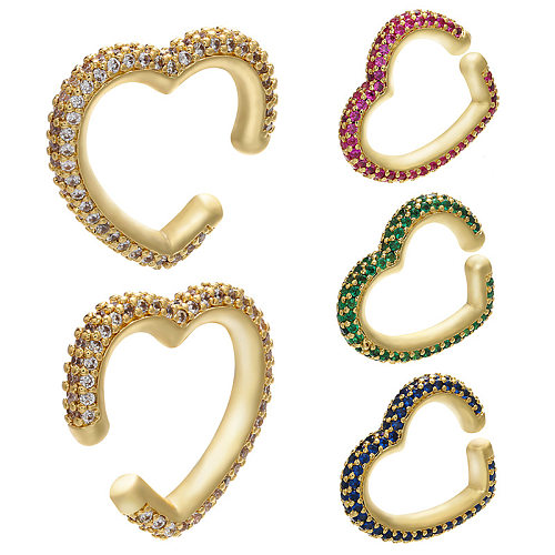 Color Zircon Heart Shape Ear Bone Clip Wholesale jewelry