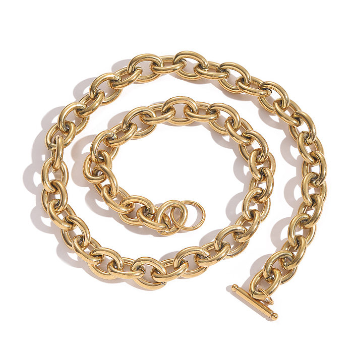 Hip-Hop Solid Color Stainless Steel Plating Bracelets Necklace