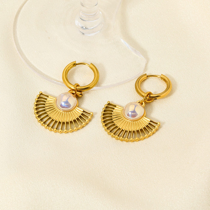 Lady Sector Halskette mit Ohrringen und Ohrringen aus Edelstahl mit Inlay und künstlichen Perlen