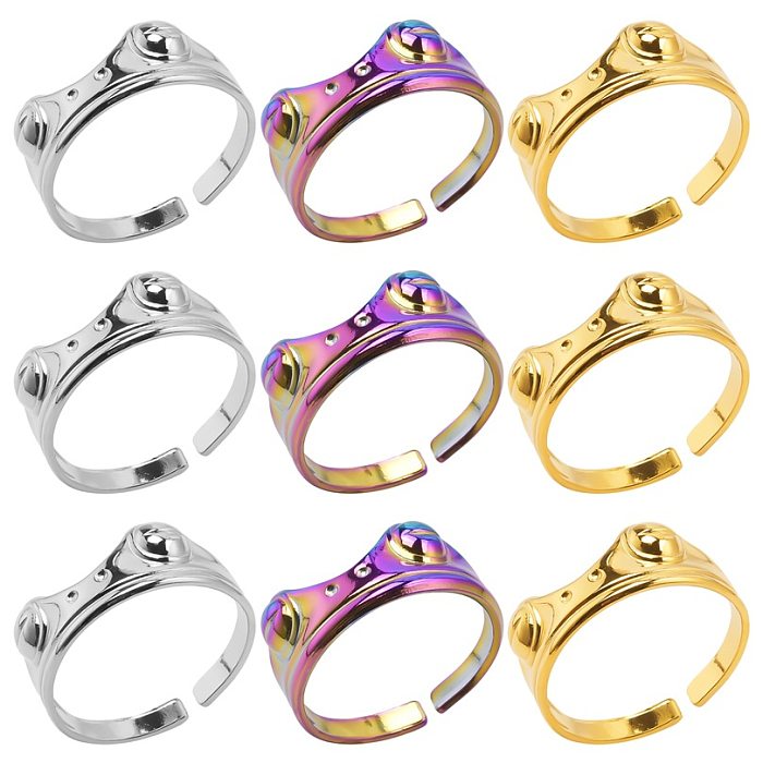 Wholesale Basic Geometric Stainless Steel Plating Open Rings