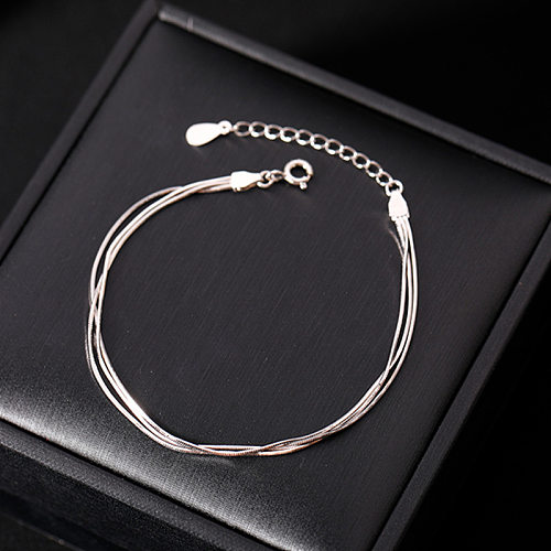 Basic Simple Style Lines Copper Plating Bracelets