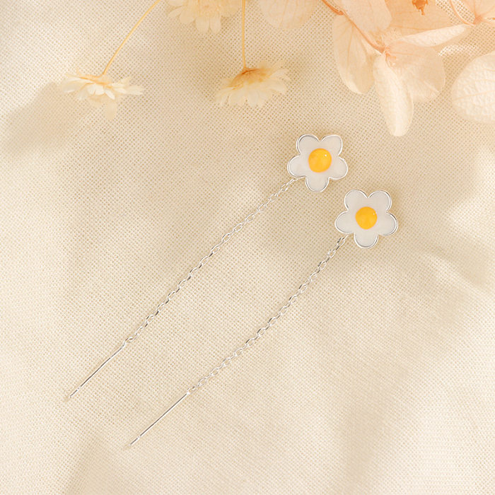1 Pair Cute Sweet Flower Epoxy Copper Earrings