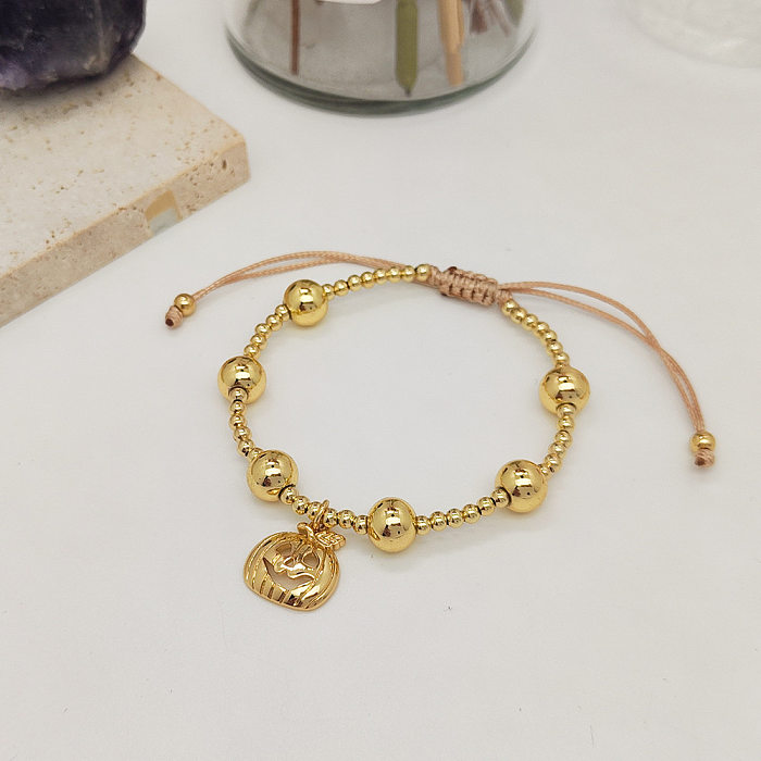 Casual Pumpkin Skull Copper Knitting Bracelets
