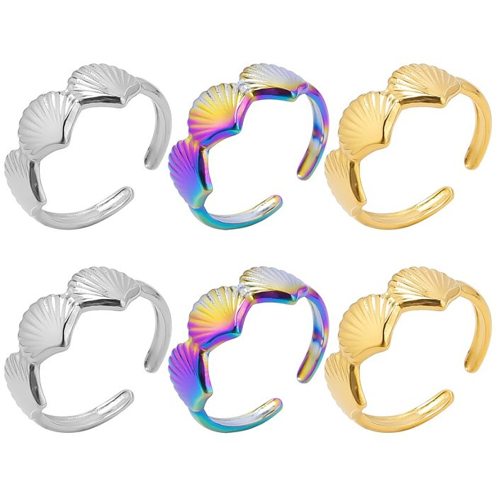 Commute Shell Stainless Steel Plating Gold Plated Rings