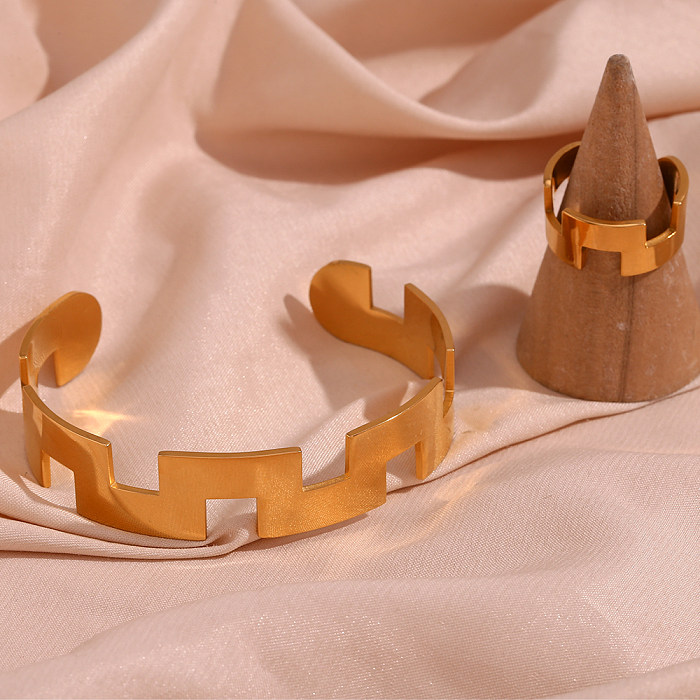 Bracelets plaqués or 18 carats en acier inoxydable de couleur unie de style simple