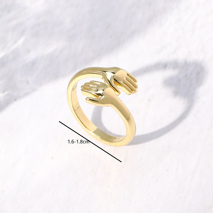 Fashion Palm Kupfer Offener Ring Vergoldete Kupferringe 1 Stück