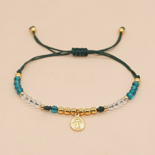 Bohemian Heart Shape Eye Copper Beaded Braid Bracelets