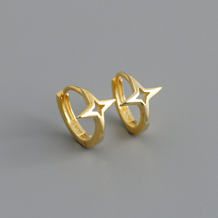 Brincos de orelha geométricos de estilo simples com revestimento de cobre 1 par