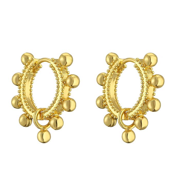 1 Pair IG Style Geometric Plating Inlay Copper Zircon Earrings