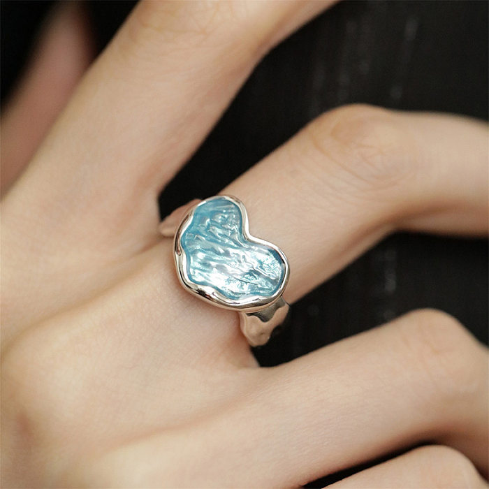 Modern Style Heart Shape Copper Plating Open Rings