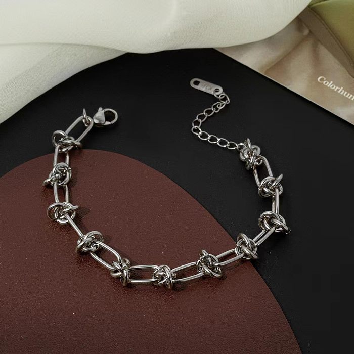 Fashion Solid Color Titanium Steel Plating Bracelets Necklace 1 Piece